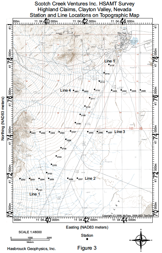 H1 Figure 3 — Station and Line Locations on Topographic Map