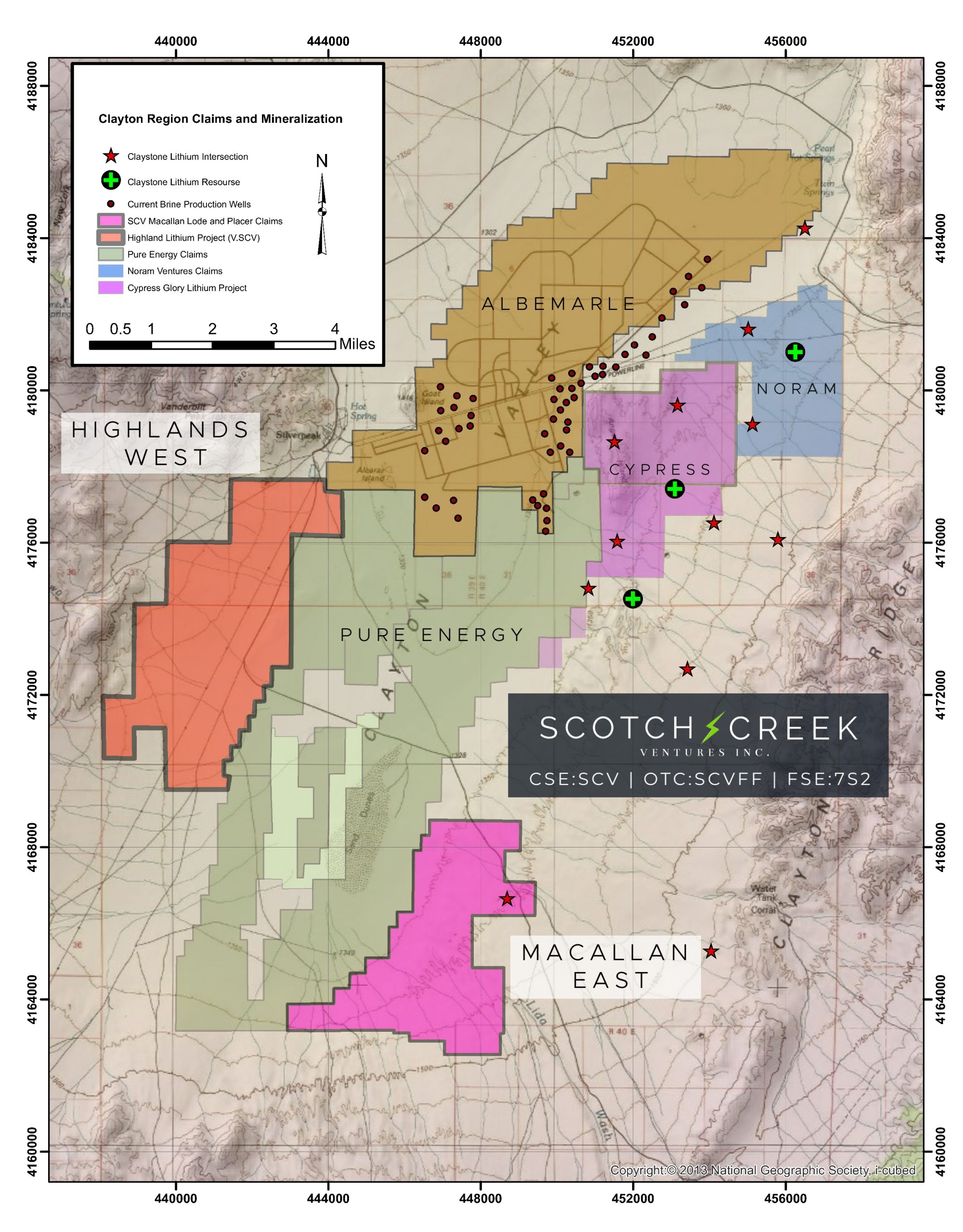 Scotch Creek Clayton Valley Map March 2023